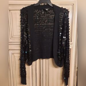 Ashley Stewart Sequin Cardigan - Black - Size‎ 2X